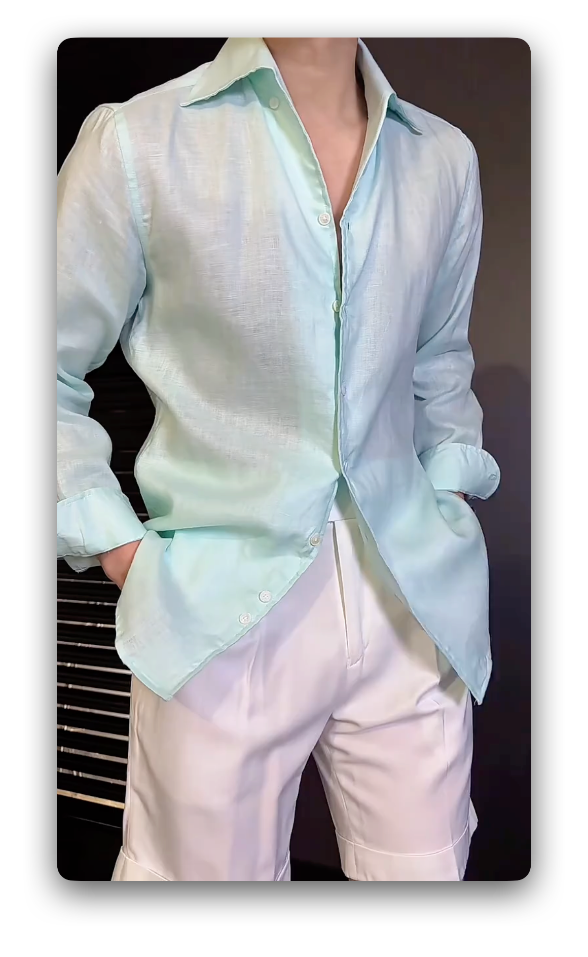 Men's Premium Solid Color Casual Slim-Fit Shirt