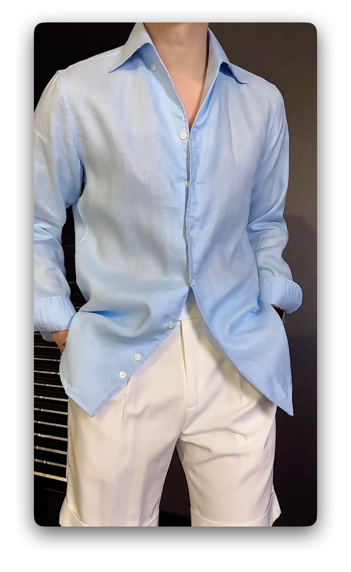 Men's Premium Solid Color Casual Slim-Fit Shirt