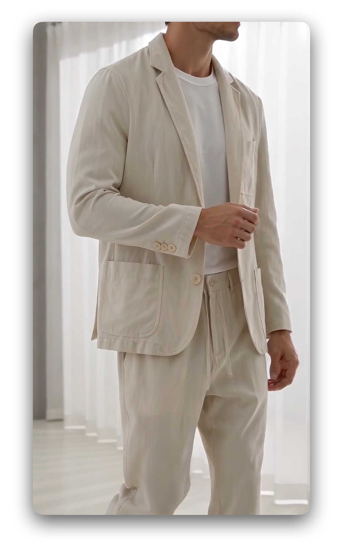 Men’s Quiet Luxury Linen Casual Suit Set