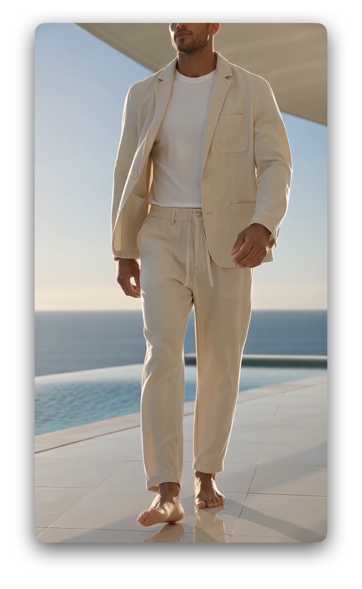 Men’s Quiet Luxury Linen Casual Suit Set