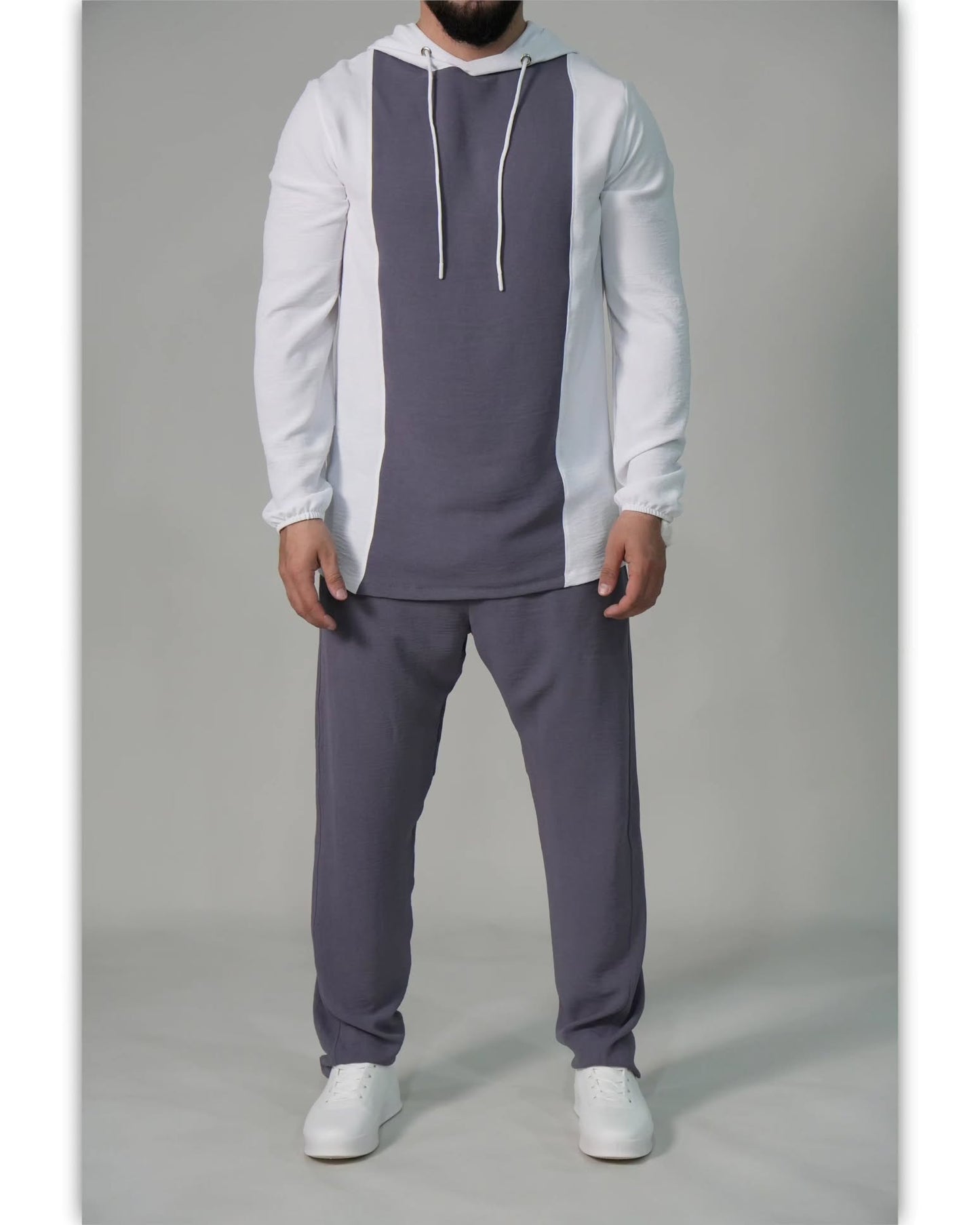 Minimalist Two-Tone Hooded Tracksuit for Men
