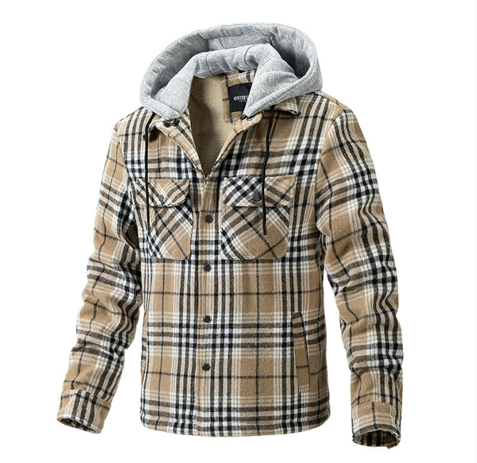 💕British style hooded plaid jacket🔥