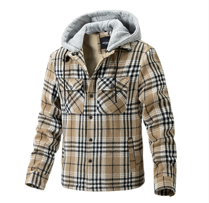 💕British style hooded plaid jacket🔥