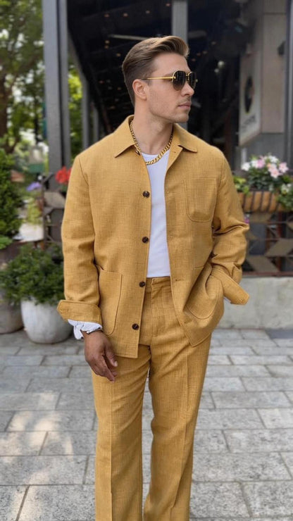 Heritage Linen Chore Jacket & Trousers Set