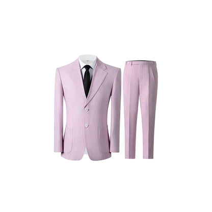 Menswear Men's 2-Piece Bubble Gauze Summer Slim Fit Outfits Suit