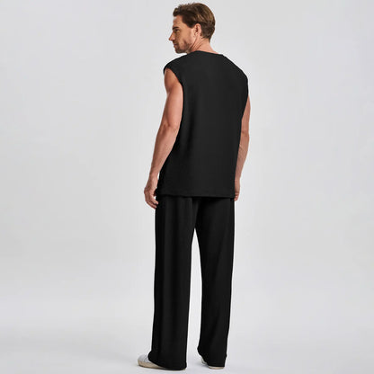 Men's 2 Piece Rib Knit Vacation Sweatsuit
