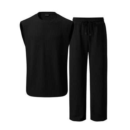 Men's 2 Piece Rib Knit Vacation Sweatsuit