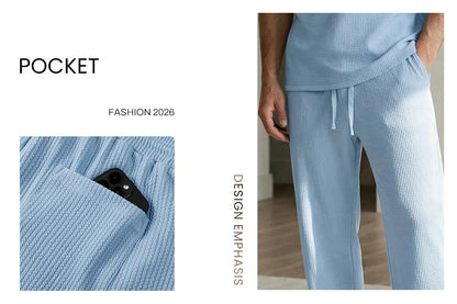 Men's 2 Piece Rib Knit Vacation Sweatsuit