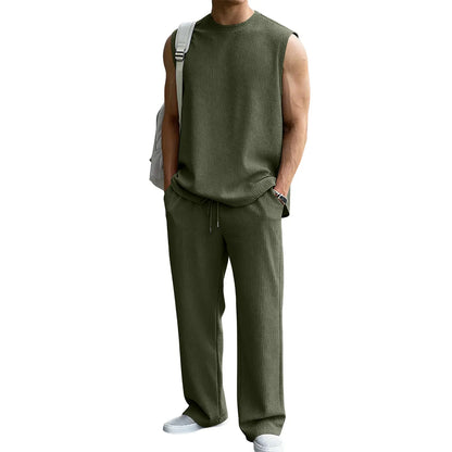 Men's 2 Piece Rib Knit Vacation Sweatsuit