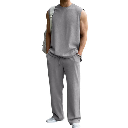 Men's 2 Piece Rib Knit Vacation Sweatsuit
