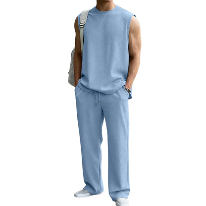 Men's 2 Piece Rib Knit Vacation Sweatsuit
