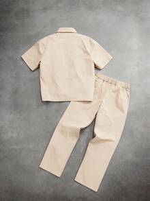 Men's Comfortable Summer New Thin Zip-Up Short Sleeve & Long Pants 2-Piece Set