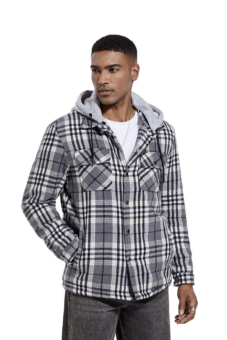 💕British style hooded plaid jacket🔥