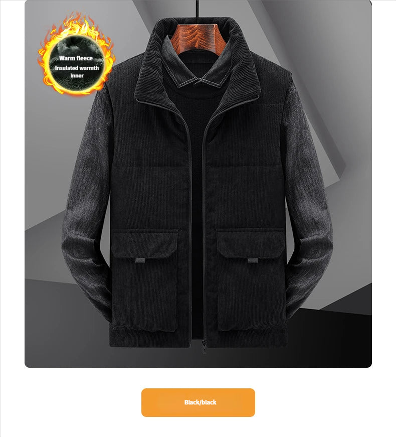 Men's fleece-lined sleeveless jacket