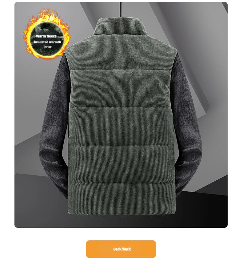 Men's fleece-lined sleeveless jacket