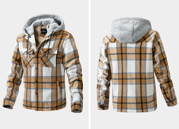 💕British style hooded plaid jacket🔥