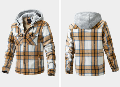 💕British style hooded plaid jacket🔥