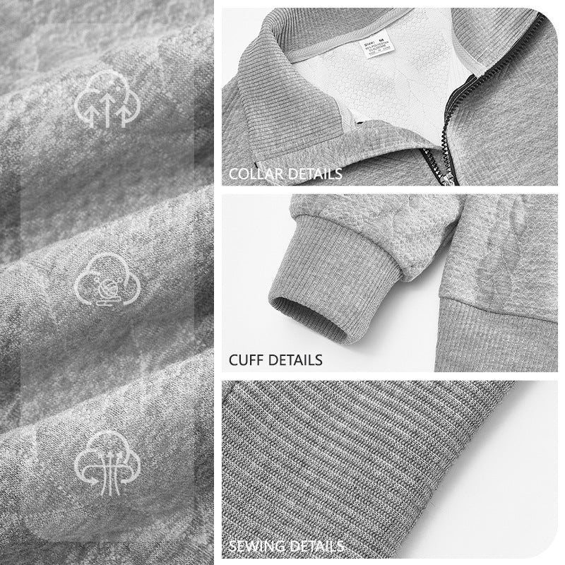 Retro Casual Cozy Cable-Knit Half-Zip Sweater