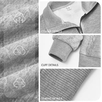 Retro Casual Cozy Cable-Knit Half-Zip Sweater