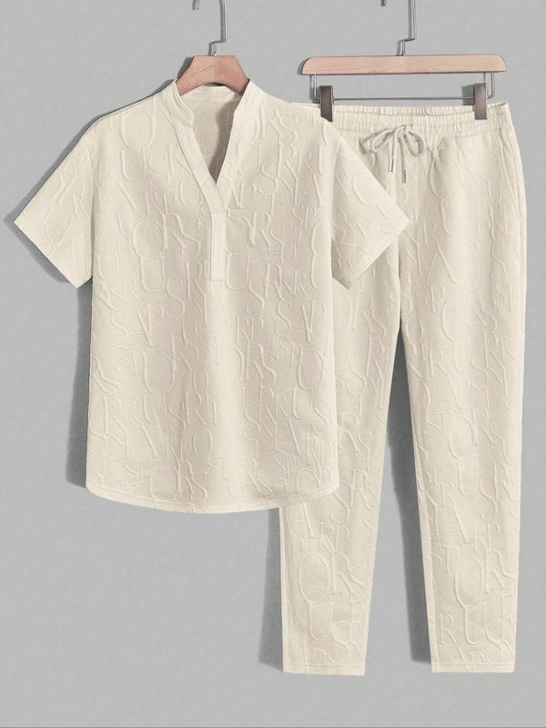 Embossed-Texture Casual Set