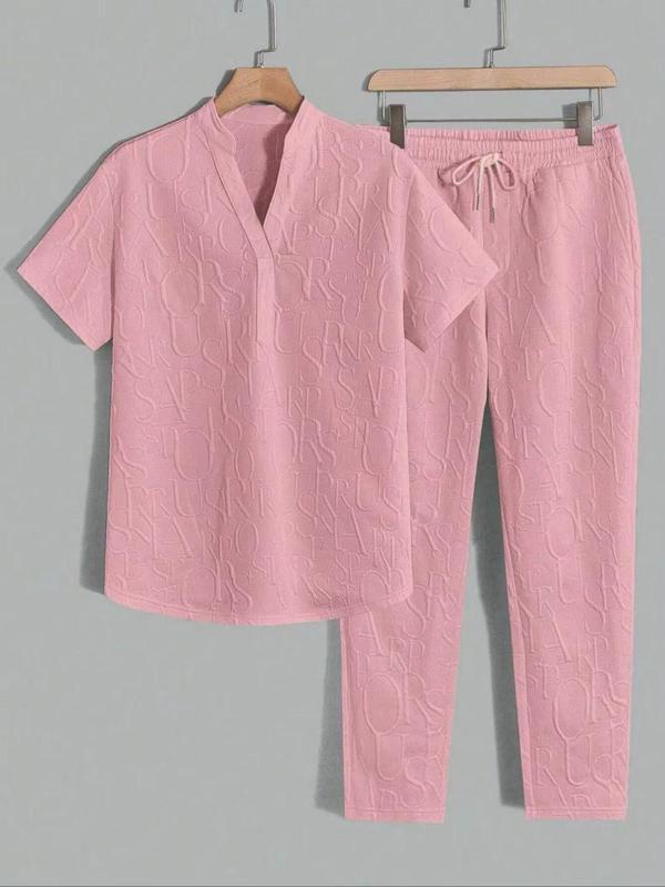 Embossed-Texture Casual Set
