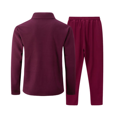 Solid color zipper placket lapel slim fit men's jacket suit