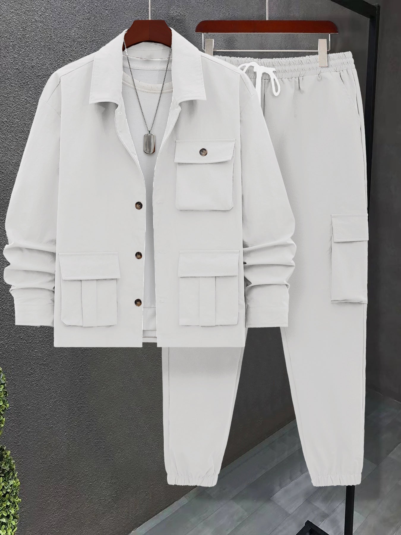 男士战术工装夹克套装，耐磨多口袋设计，适合户外工作，novlego closet品牌男士制服服装