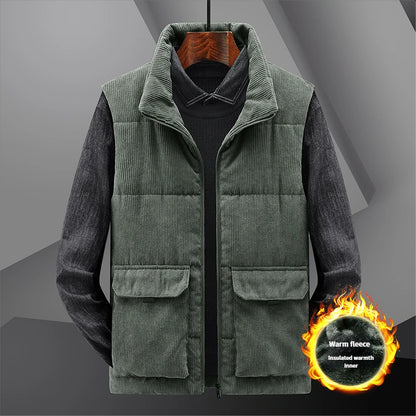 Men's fleece-lined sleeveless jacket