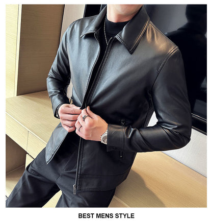 New fashion pu handsome tops casual slim leather jackets spring and autumn wear