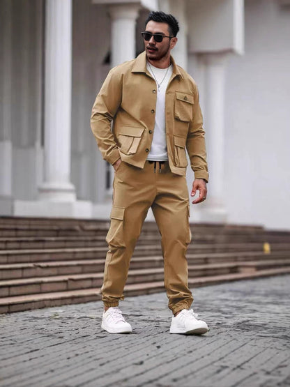 Multi-pocket tough guy jacket set