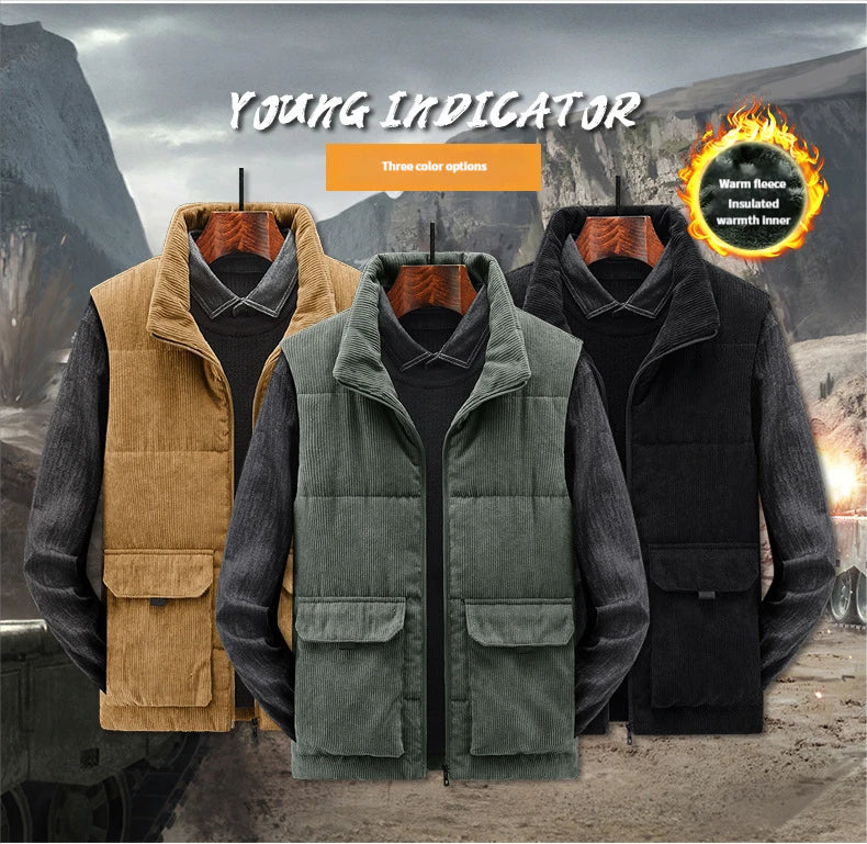 Men's fleece-lined sleeveless jacket