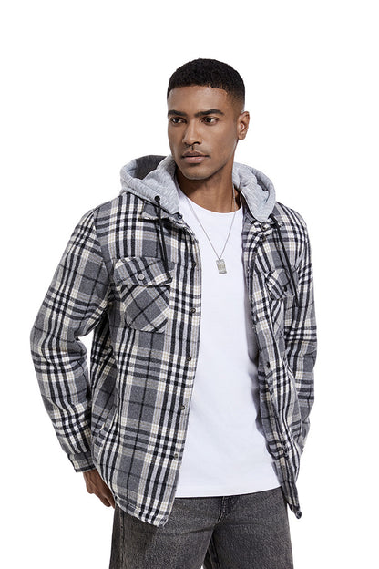 💕British style hooded plaid jacket🔥