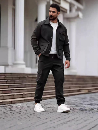 Multi-pocket tough guy jacket set