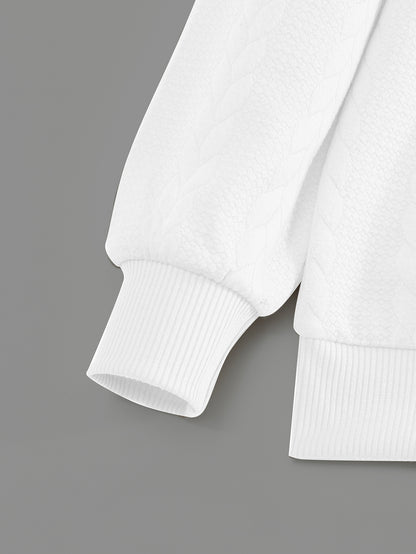 Retro Casual Cozy Cable-Knit Half-Zip Sweater