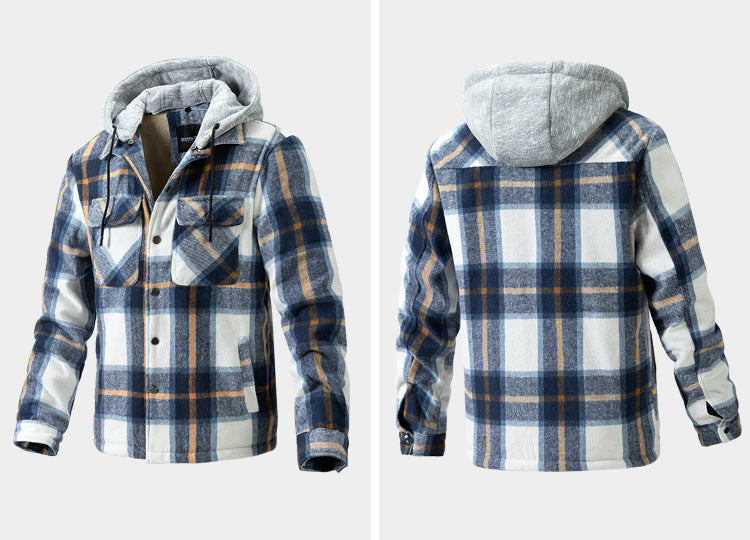 💕British style hooded plaid jacket🔥