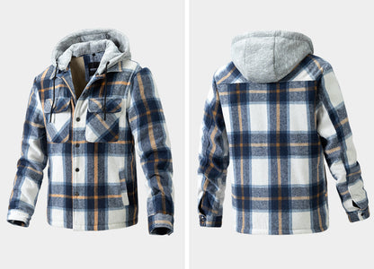 💕British style hooded plaid jacket🔥