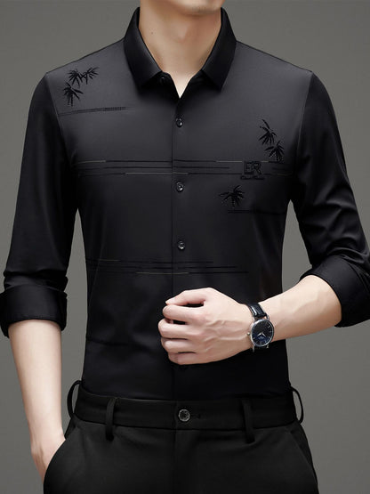 Seamless flocked long-sleeved thick shirt