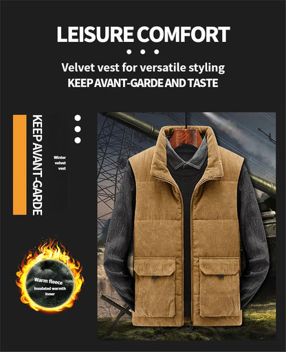Men's fleece-lined sleeveless jacket