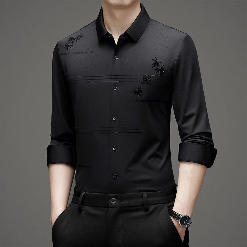Seamless flocked long-sleeved thick shirt
