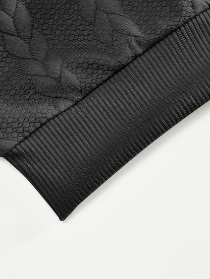 Retro Casual Cozy Cable-Knit Half-Zip Sweater