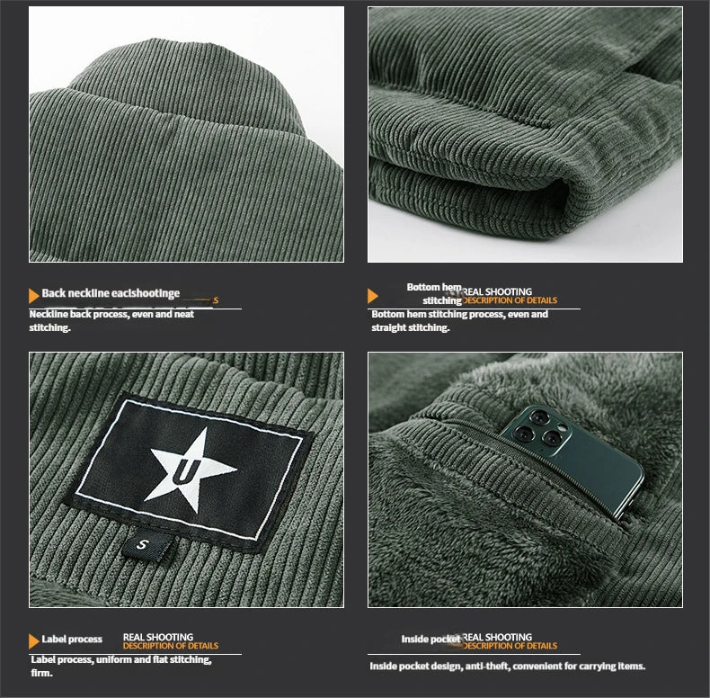 Men's fleece-lined sleeveless jacket