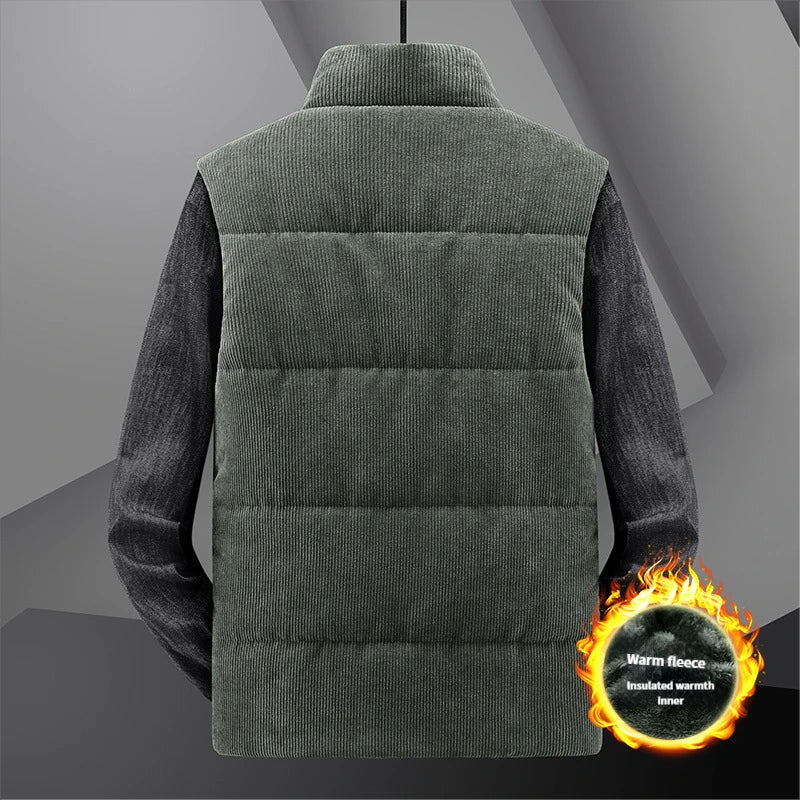 Men's fleece-lined sleeveless jacket