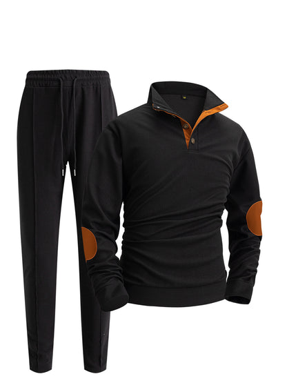 Stand-up collar elbow pad color-block set