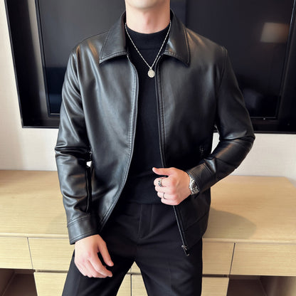 New fashion pu handsome tops casual slim leather jackets spring and autumn wear