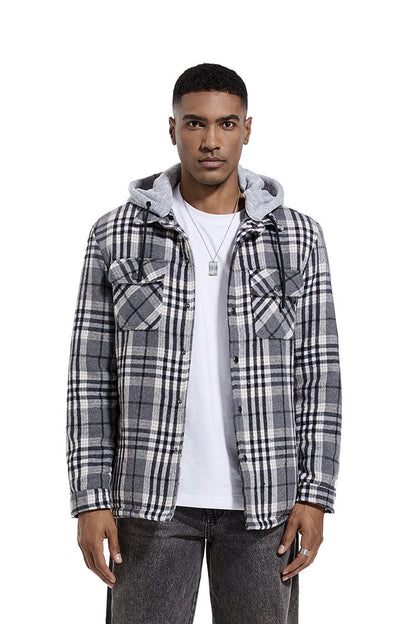 💕British style hooded plaid jacket🔥