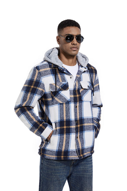 💕British style hooded plaid jacket🔥