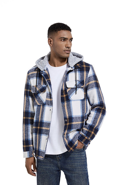 💕British style hooded plaid jacket🔥