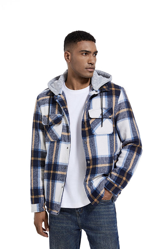 💕British style hooded plaid jacket🔥