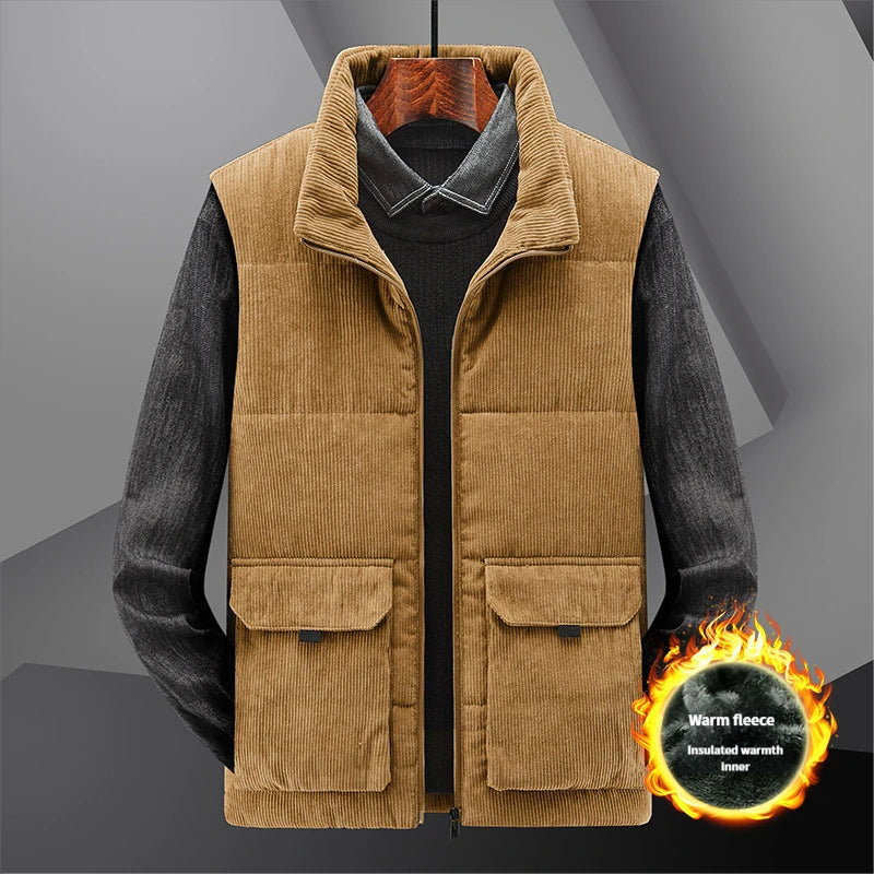Men's fleece-lined sleeveless jacket