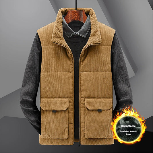 Men's fleece-lined sleeveless jacket